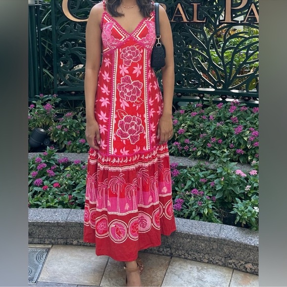Caroline Constas Dresses & Skirts - ⭐️Caroline Constas Red and Pink Ruffled Tiered Maxi Sundress⭐️